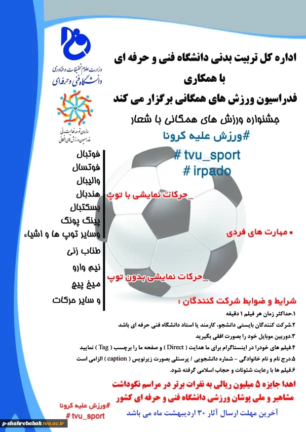 مهارت های تربیت بدنی به صورت مجازی 2